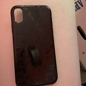 iPhone XR black midnight leopard phone case